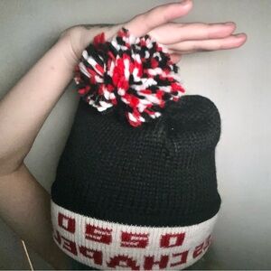 Les Chapelles black and red beanie hat